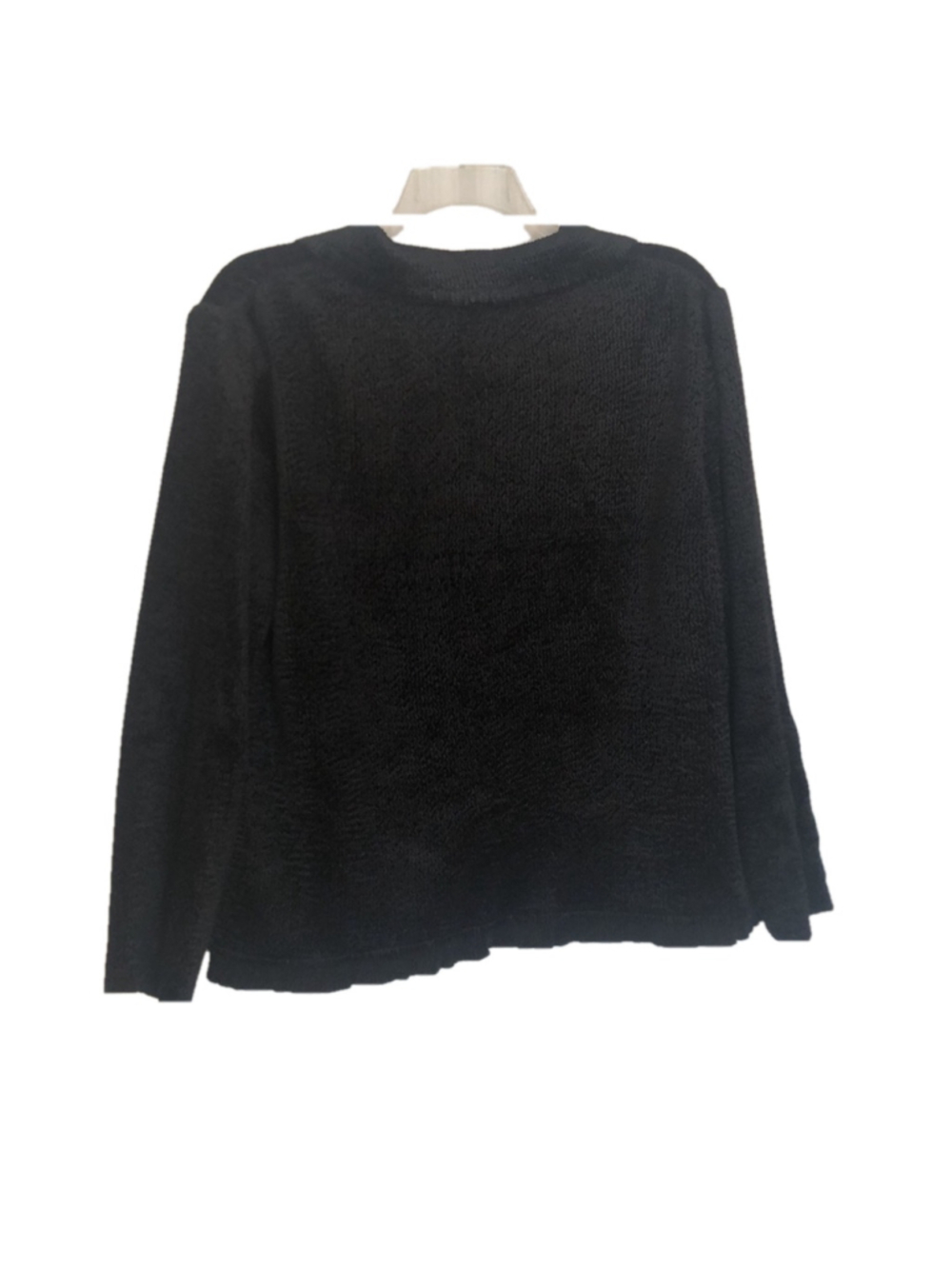 CHICOS Sz 3 Elegant Black Women's Cardigan Jacket PREWORN Pit to Pit 23 1/2" - Picture 11 of 15